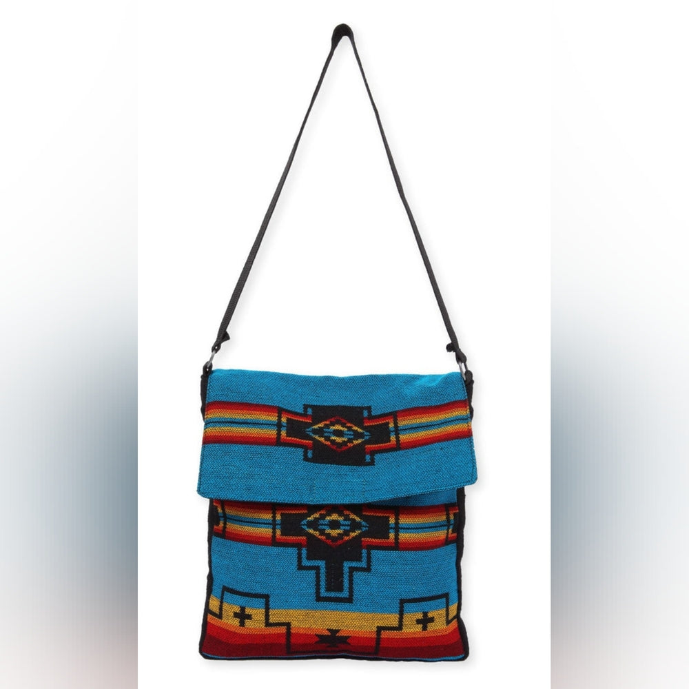 Flap Top Shoulder Bag - Southwest Style - Ethnic Inspired Design - Lightweight