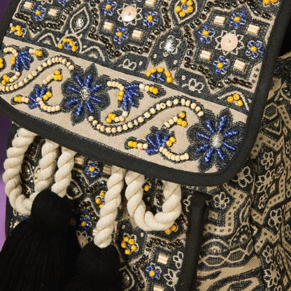 Handmade Backpack w/ a Unique Ethnic Bohemian Look - Fully Fine Cotton