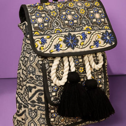 Handmade Backpack w/ a Unique Ethnic Bohemian Look - Fully Fine Cotton