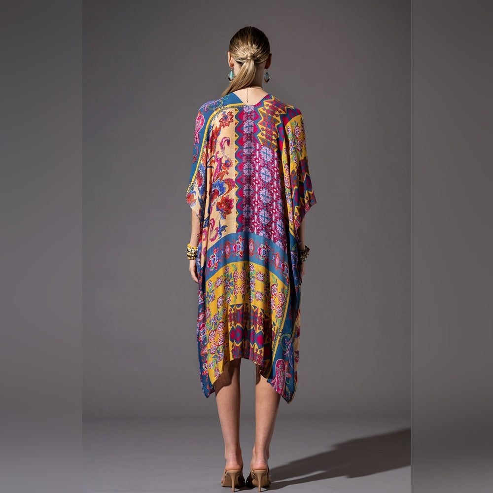 Colorful Floral Paisley & Geometric Print Kimono - Soft & Silky - Lightweight