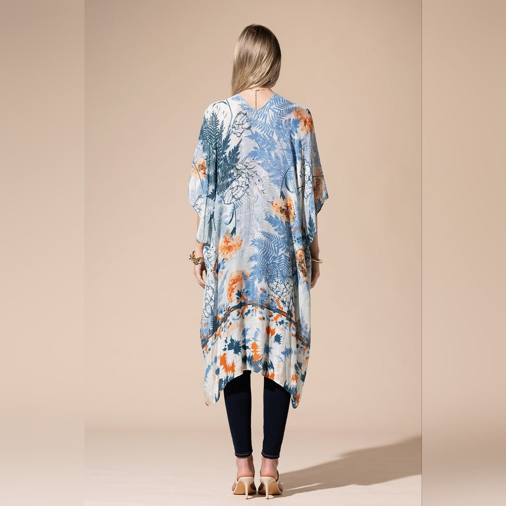 Flower Tree Print Kimono - Subtle Colors - Elegant & Breezy - Lightweight