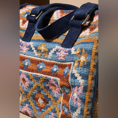 Handmade Boho Chic Satchel / Boston Bag - Navajo Aztec Inspired Design