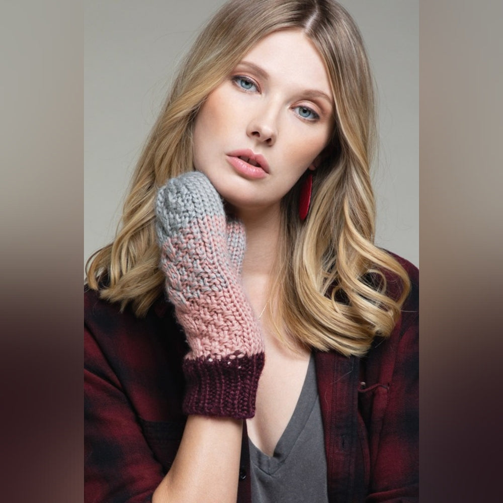 5 Pairs of Women's Knit Mittens w Warm & Comfy Faux Fur Lining for $24