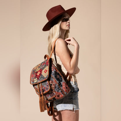 Embroidered Backpack - Unique Artisan Embellished Ethnic Look -Fully Fine Cotton