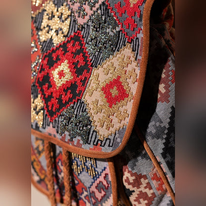 Embroidered Backpack - Unique Artisan Embellished Ethnic Look -Fully Fine Cotton