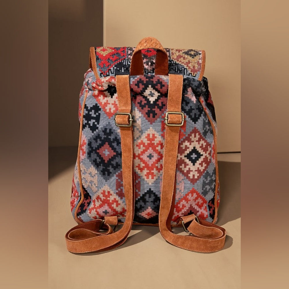 Embroidered Backpack - Unique Artisan Embellished Ethnic Look -Fully Fine Cotton