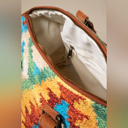 Handmade Boho Chic Satchel / Boston Bag - Navajo Aztec Inspired Design