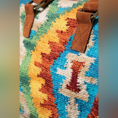 Handmade Boho Chic Satchel / Boston Bag - Navajo Aztec Inspired Design